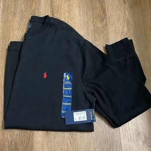 NWT black with red polo horse thermal shirt